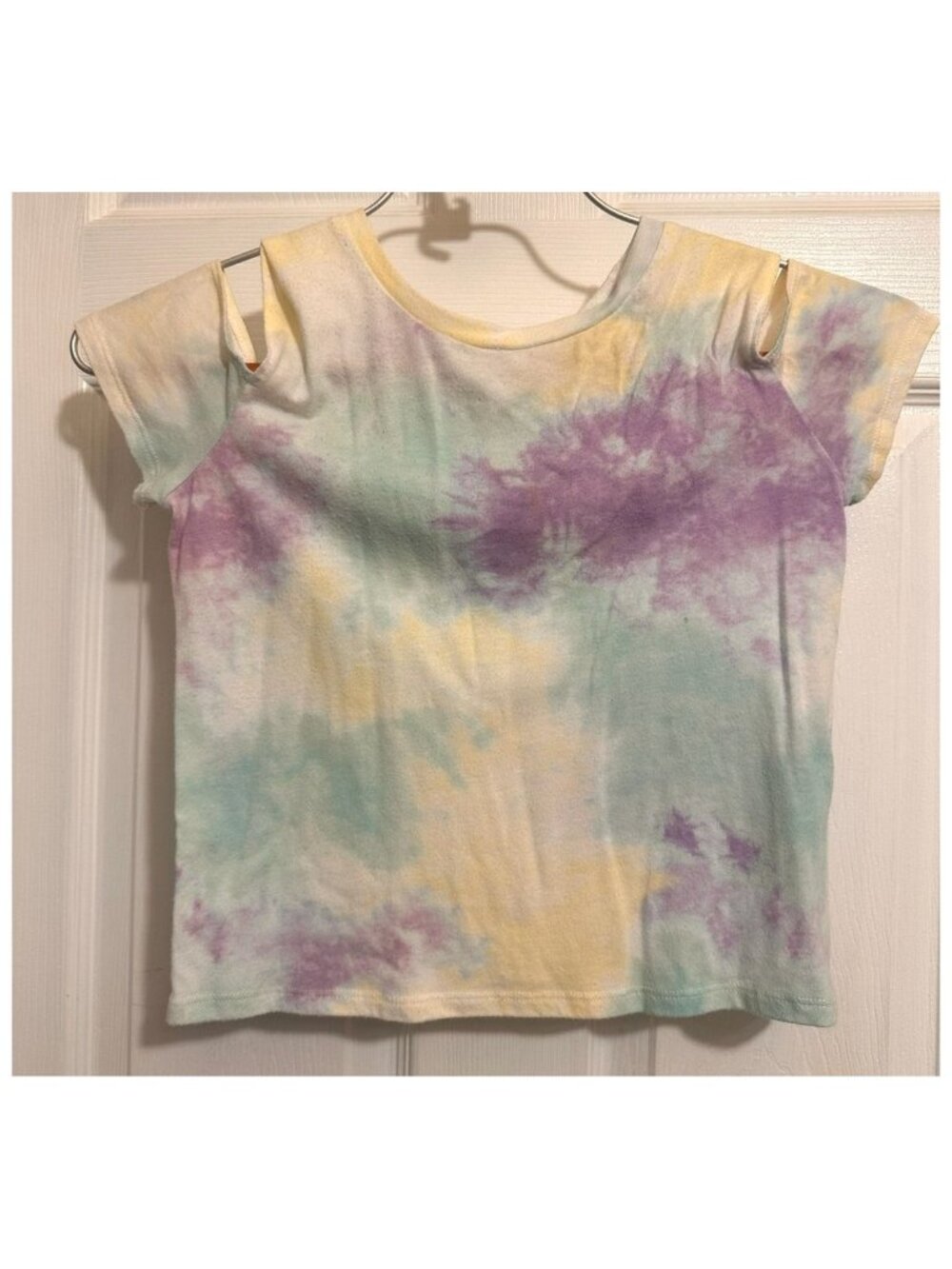Hollister California Tye Dye Girl's Open Shoulder Top Blouse Shirt SIze XS